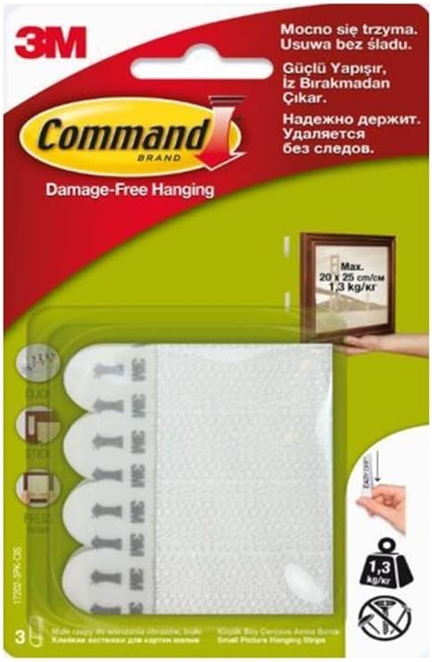 Command 17202 Cırt Cırt Bant, Küçük Boy, İz Bırakmaz, Güçlü Yapıştırıcı