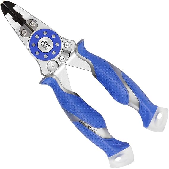 CUDA 7.5" Mono/Braid Fishing Pliers & Wire Cutters | Durable Wire, Braid, Mono & Fluorocarbon Cutter | Saltwater & Freshwater Use | Heavy Duty Nylon Sheath & Lanyard Included