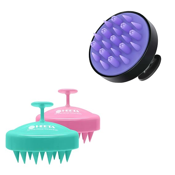 HEETA 2-Pack Hair Scalp Massager Shampoo Brush with Hair Scalp Massager Brush Bundle