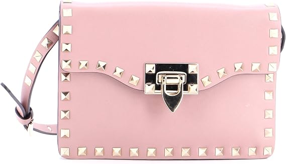 Pre-Loved Rockstud Flip Lock Flap Bag Leather Small, Pink