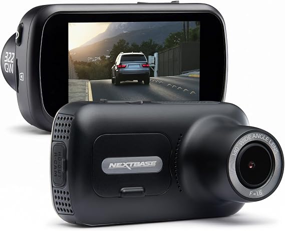 Nextbase 322GW Dash Cam mini with APP- Full 1080p/60fps HD Recording in Car Camera- 6 Lane Wide Front View- Wi-fi GPS Bluetooth- Parking Mode- Night Vision- Loop Records- Polarizing Filter Compatible