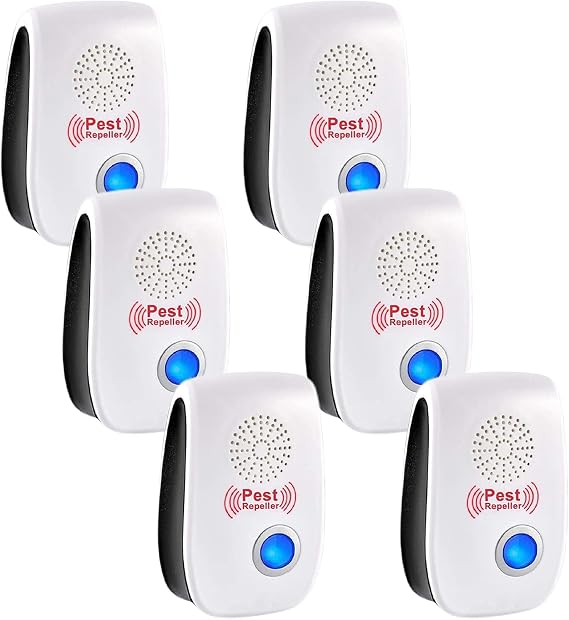 Ultrasonic Pest Repeller, 6 Pack Electronic Plug In Mice Repellent and Rat Repellent, Ultrasonic Insect Repellent Indoor Pest Control for Insect, Mosquitos, Flies, Roaches, Rats, Spiders, Flea