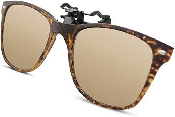 Bauhaus Polarized Clip on Sunglasses Over Prescription Glasses Flip up Sunglasses Foldable Anti-Glare For Fishing & Hiking