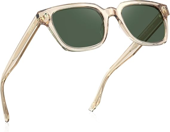 CARFIA Retro Men's Sunglasses Rectangular Polarised UV Protection Acetate CA6232