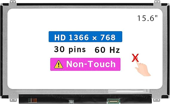 15.6" Screen Replacement for Lenovo Ideapad 330-15IKB Model 81DC LCD Display Panel 30 pins 60 Hz (HD 1366768 Non-Touch)
