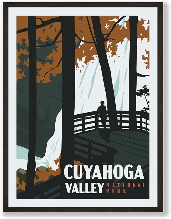 HerZii Prints Cuyahoga National Park Posters & Prints Vintage National Parks Poster | Nature Wall Art Decor | Mountain Travel Posters (12x16 UNFRAMED)