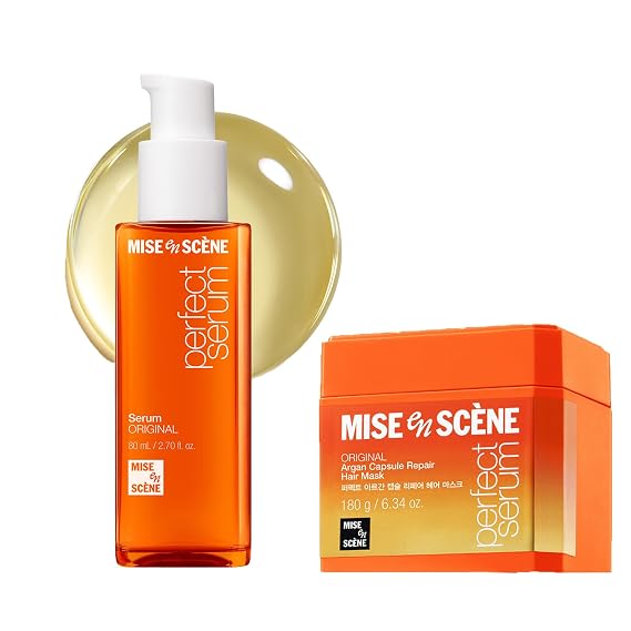 Mise En Scene Perfect Serum Original and Hair Masks - Heat Protectant