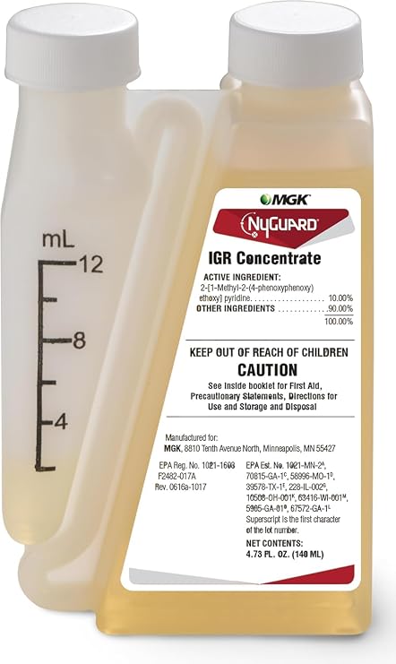 MGK NyGuard® IGR Concentrate | Cockroach, Flea, Ant, Fly and Mosquito Concentrate | Insect Growth Regulator | for Indoor/Outdoor Applications | 140 ML