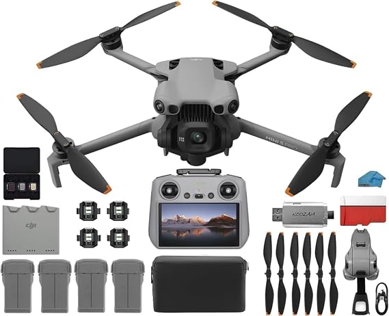 DJI Mini 5 Pro Drone Fly More Combo Plus with RC 2 Controller (With Screen) Folding Drone with 4K Video, 52 Mins Flight Time, 4 Batteries Bundle with 128GB Memory Card + Pilot Kit