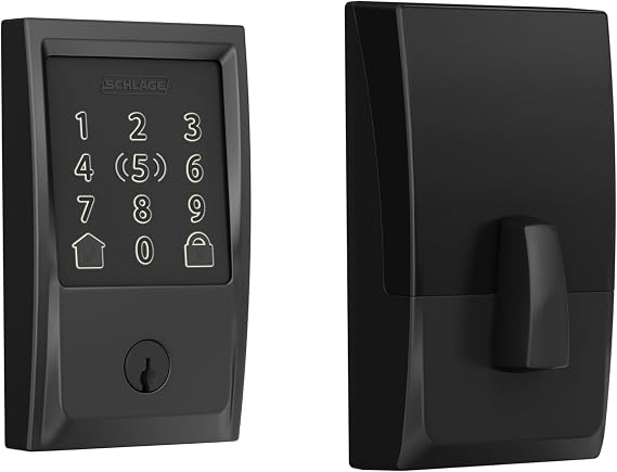 Schlage Encode Plus Smart WiFi Deadbolt Lock, Tap to Unlock, Matte Black