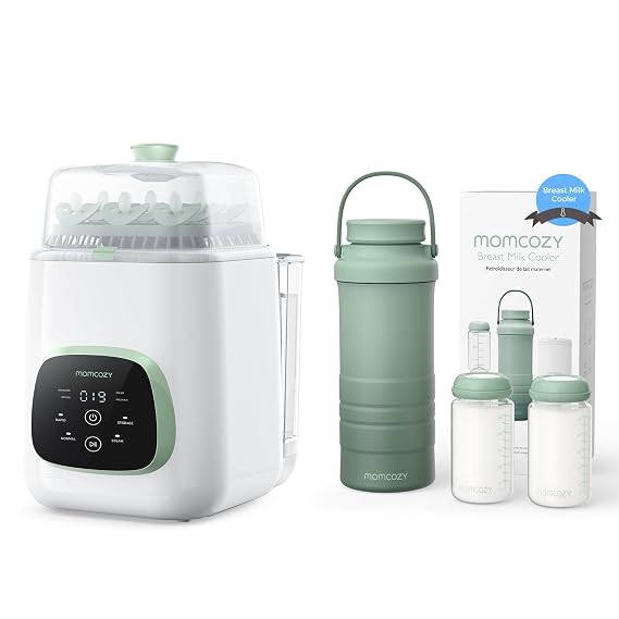 Momcozy KleanPal Pro Baby Bottle Washer & Momcozy 22oz Portable Breast Milk Cooler for Outdoor