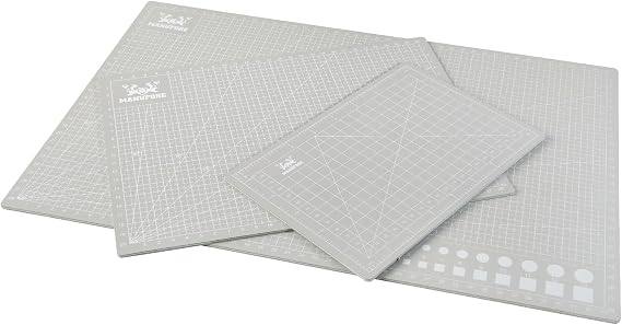 MANUFORE Cutting Mat A3, A4, A5 Set Centimeter and Inch Scale Self Healing