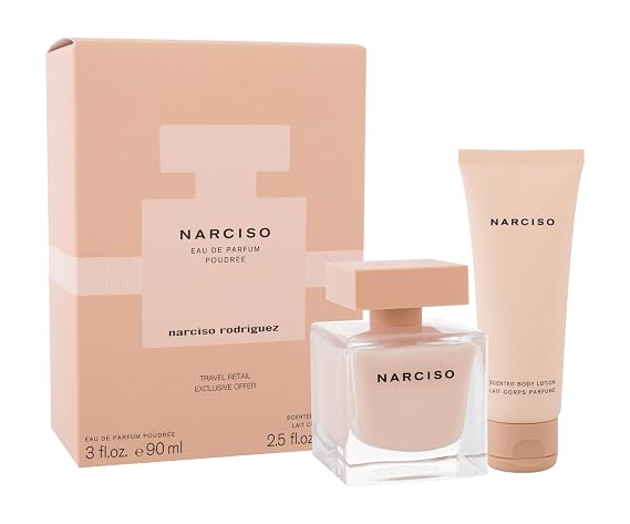 Narciso Poudree by Narciso Rodriguez for Her 2 Piece Set Includes : 3.0 oz Eau de Parfum Poudree Spray + 2.5 oz Scented Body Lotion
