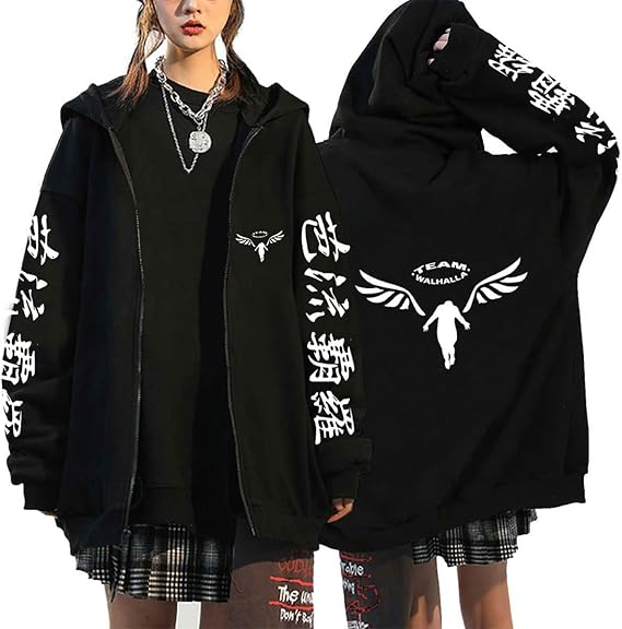 Unisex Adult Anime Tokyo Sweater Hooded Jacket Merch Valhalla Coat Manjirou Sano Sweatshirt Cosplay Costume
