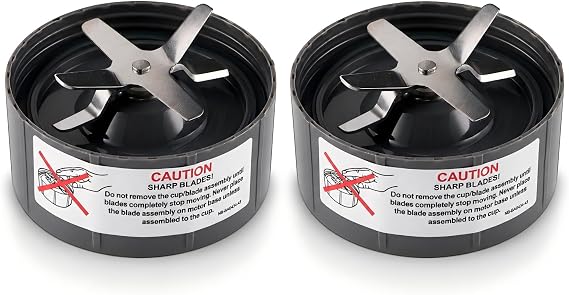 Equust 2-pack Replacement Extractor Blades Compatible with NutriBullet 600W and 900W Series Blender, Stainless Steel Cross Blade Parts