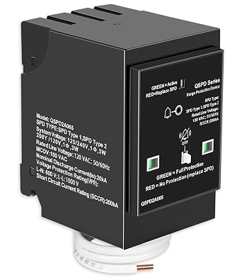 Replacement for Siemens QSPD2A065P Plug-in Surge Protection Device, 2-Pole 65kA 120/240V 1, 3W, Fits Type QP Load Centers, Power Spike Shield with LED Indicator & Audible Alarm