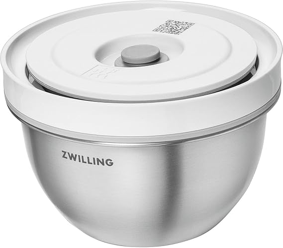 ZWILLING Fresh & Save Bowls Vakumlu Saklama Kabı, S, 12 Santimetre, Paslanmaz Çelik, Metalik Gri