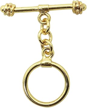 18K Gold Overlay Simple & Elegant Toggle TG-159-18MM