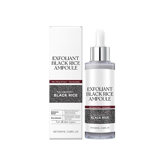 Black Rice Exfoliant Serum,Skin Gentle with Rice Water Extract Peel Shot Glow Skin Care.