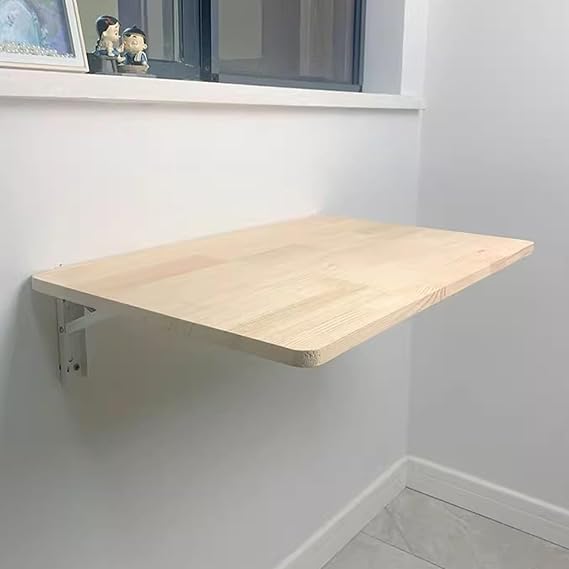 Wall Mounted Folding Tables,Foldable Hanging Workbench,Folding Wall Mounted Desk,Wood Wall Mounted Table With Bracket Garage & Shed/Home Office/Laundry Room/Home Bar/Kitchen & Dining Room(30*40cm/12*1