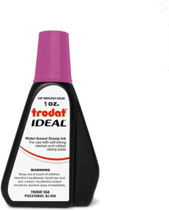 Trodat Ideal Premium Replacement Ink for Use with Most Self Inking and Rubber Stamp Pads, 2 oz, Pink