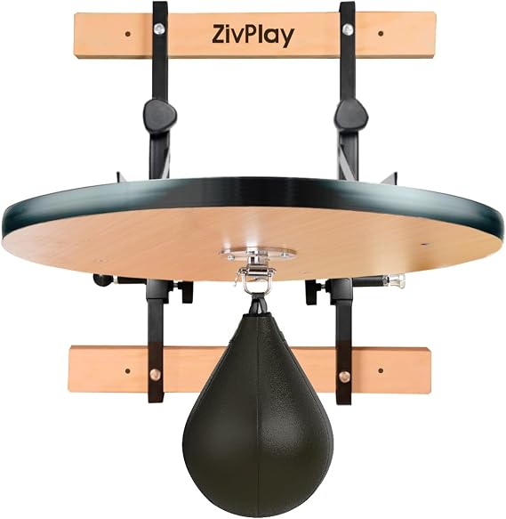 Speed Bag Platform for Boxing Speed Bag Stand Wall Mount Punching Bag Kit | Includes Speed Bag and Air Pump Adjustable Height 360 degree Swivel Board Size 24 Inch