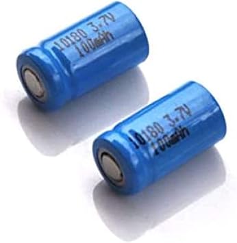 Compatible for 2PCS 3.7V 10180 Lithium Ion Rechargeable Battery Li-ion Cell Baterias Pilas 100MAH for Led Flashlight Digital Device