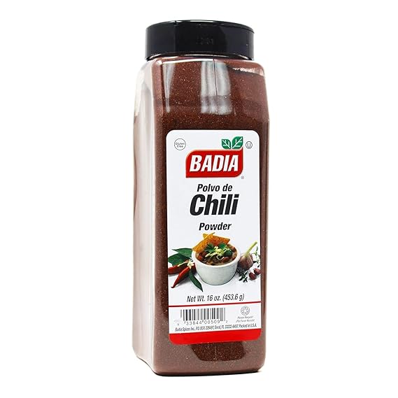 Badia Chili Powder 16 oz Bold and Smoky Blend with Mild Heat Ideal for Tacos, Chili, Soups & Rubs