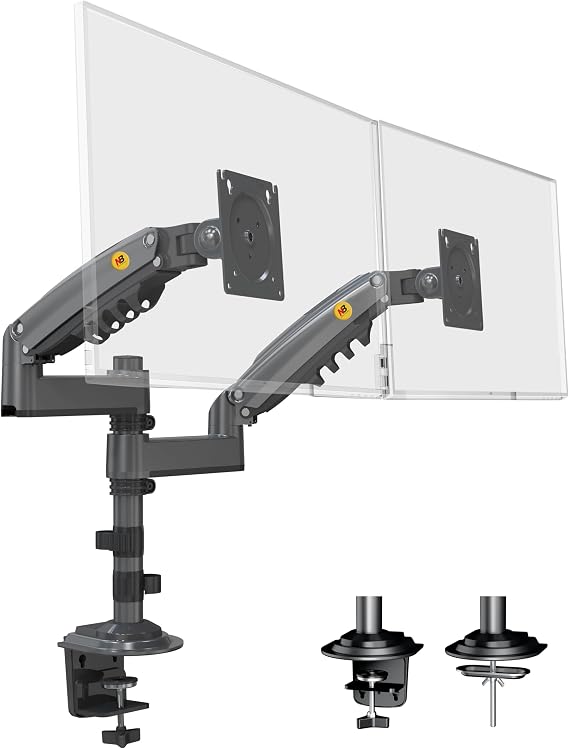 North Bayou NB H180 Çift Kol 17-35 inch Amortisörlü 2-9 kg Profosyonel Monitör Standı