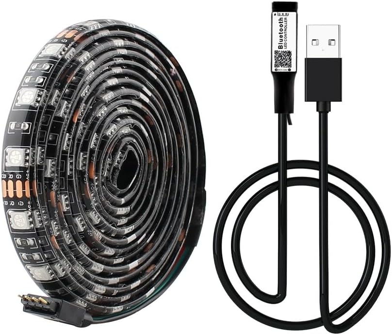 Kenly Bluetooth TV Arkası RGB USB Şerit LED Aydınlatma 16 Renk, Ambiyans Işığı (1 METRE) [Enerji Sınıfı A]