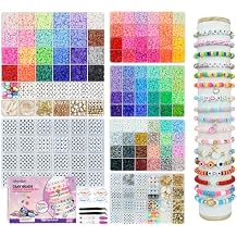 Gionlion 19000 Pcs Clay Beads for Bracelet Making, 96 Colors Preppy Friendship Bracelet Kit Polymer Clay Beads Letter Beads with Charms for Jewelry Making,Crafts Gifts for Teens Girls (6Boxes)