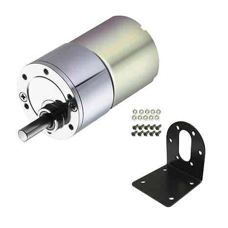 Micro DC 12V 100RPM Geared Motor with Bracket 37mm Diameter Gearbox Eccentric Ouput Shaft Gear MotorLarge Torque Reduction Motor