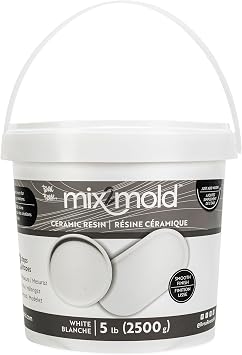 Brea Reese: Mix2Mold Ceramic Resin - White Powder 5.5lb Bucket - Non-Toxic, Smooth Matte Finish, No Heat Or Kiln, Just Add Water, Cures in 60 Min