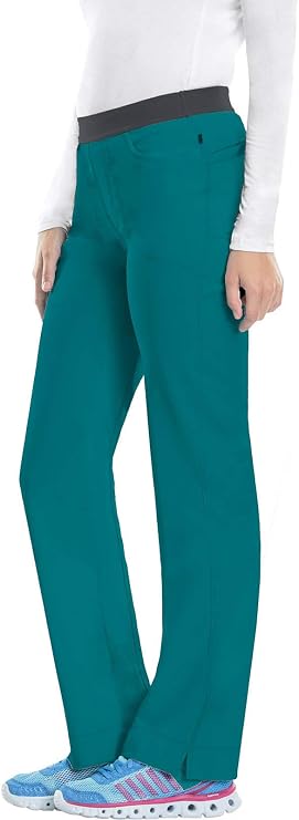 Infinity by Cherokee Women Scrubs Pant Low Rise Slim Pull-on - 1124A | Contemporary Fit, Soft Elastic Waistband, Stretch Poplin And Rib Knit, Side Vents, Healthcare Workwear