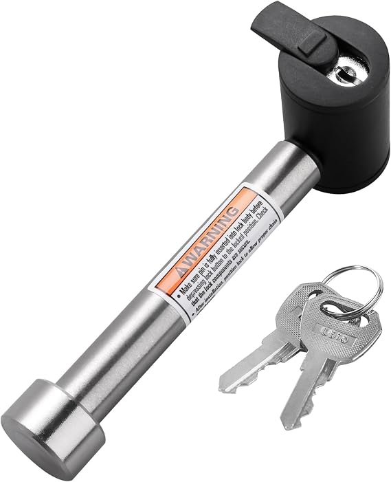 CZC AUTO Trailer Hitch Receiver Lock 5/8", Stainless Fit 2" / 2.5" Receiver