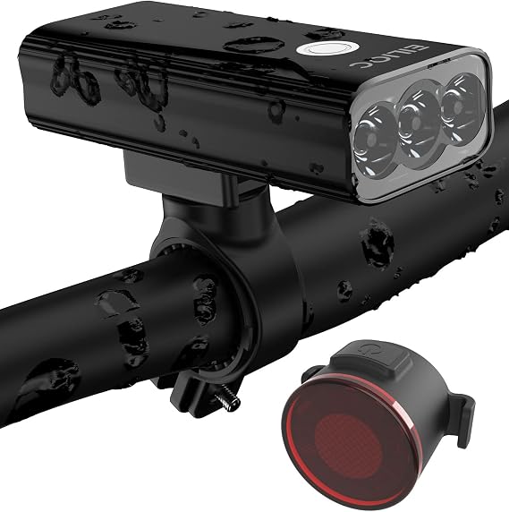 Bike Lights for Night Riding,6400 mAh Bicycle Light Front and Rear USB Rechargeable Bike Headlight and Tail Light Set,Super Bright 1200 Lumen Led Safety Light Accessories for Road and MTB