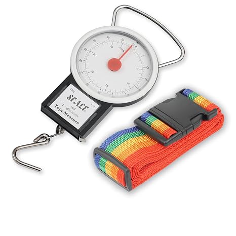 TFY Travel Luggage Manual Scale w/Tape Measure & Strap 75 lbs