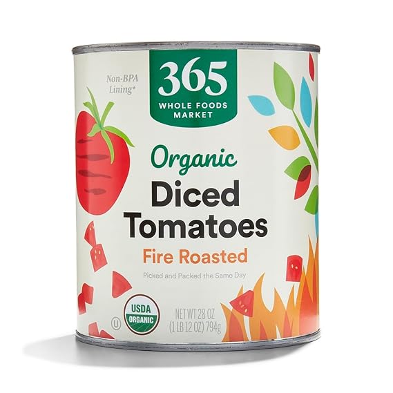 365 by Whole Foods Market, Organic Diced Tomatoes, Fire Roasted, 28 Ounce