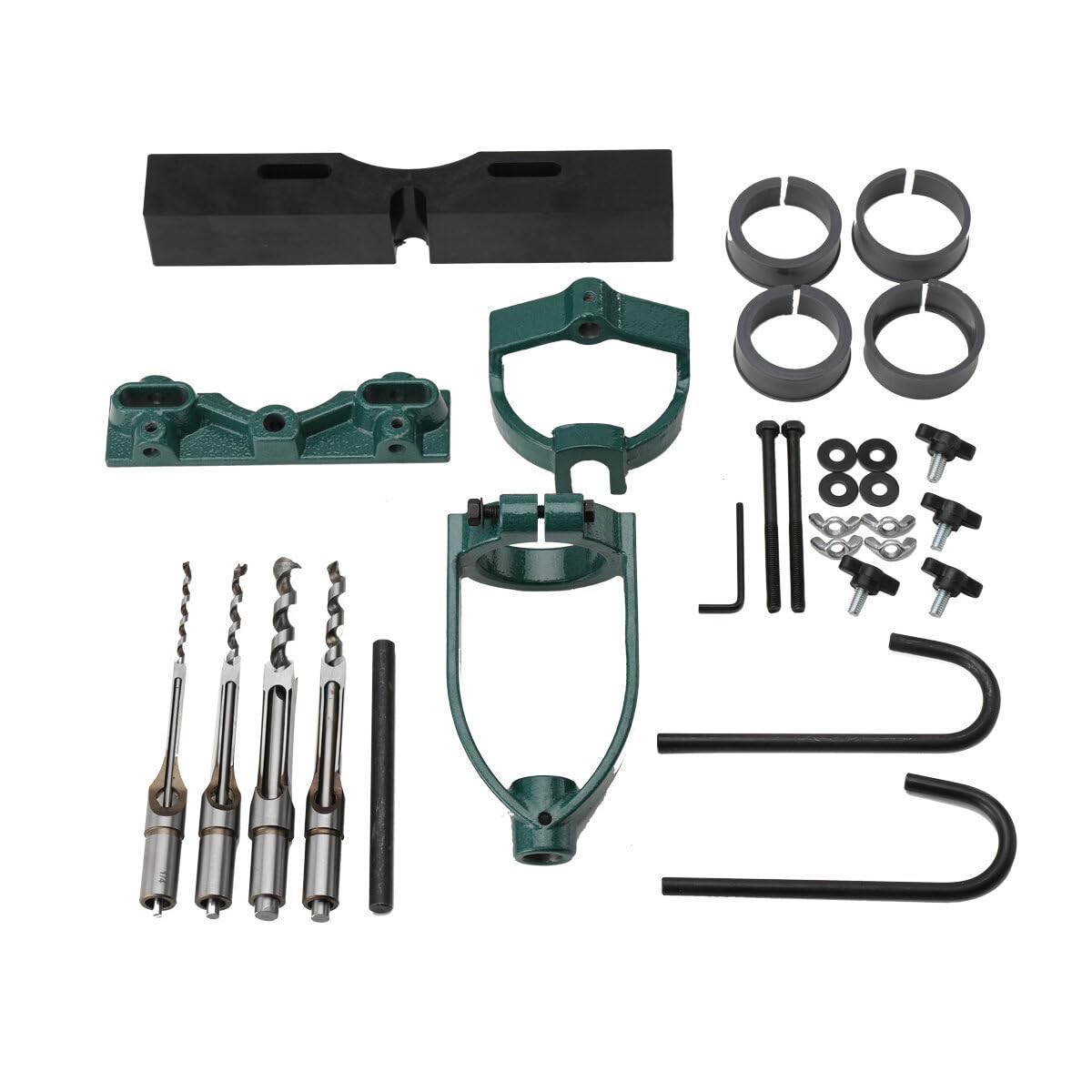 Stemmbohreraufsatz Vierkant-StemmbohrerTischbohrer Ortung für Stemmmeißel Bohrmaschine Meißel Bohrer Quadratlöcher LocatorMortising Mortise Locator Set mit 4 Bits Stahl