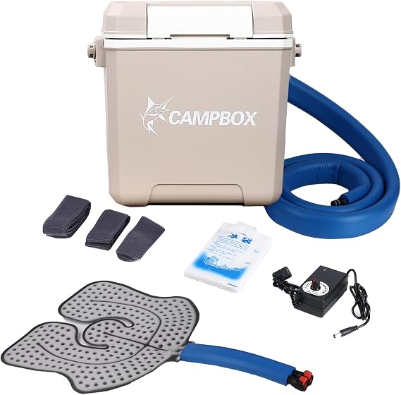 Cold Therapy Machine with Speed Control Ice Machine for Knee After Surgery, Knee Replacement Recovery System, Cryotherapy Pain Relief with Universal Compression Pad for Shoulder, Hip and Ankle (Beige)