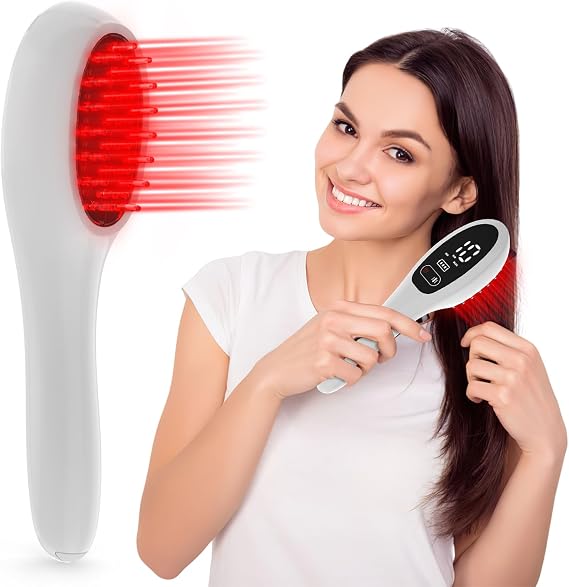 Laser Comb (FDA Cleared) - Professional Medical Grade Red Light Treatment with Lasers for Hair Growth, Electric Scalp Massager for Alopecia in Men & Women