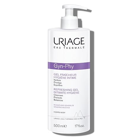 Uriage Gyn-Phy Intimate Wash Refreshing Gel Daily Hygiene For External Itimate Areas, Gently Cleanses & Respects Natural Balance, Foaming Gel, Floral Fragance, Tested Under Gynecological Control
