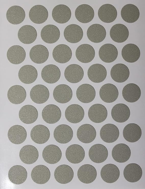 Self Adhesive PVC Screw Cover Cap 9/16" (1 Sheet 50 caps) Grey