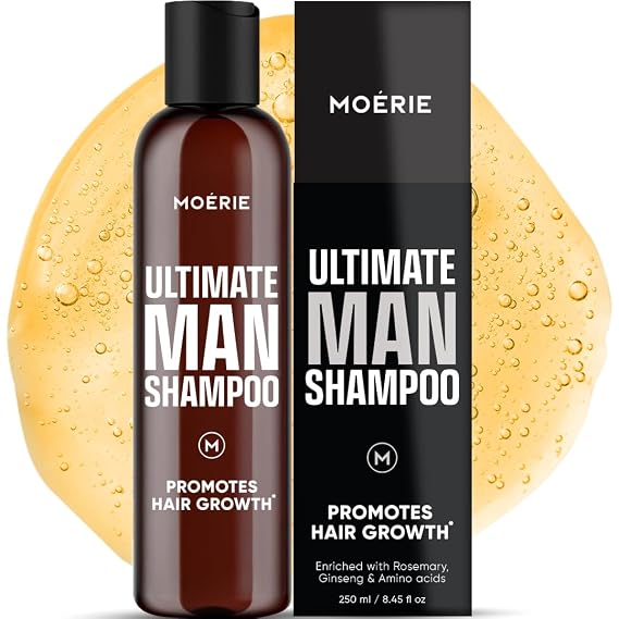 Moerie Ultimate Men Hair Growth Shampoo, Hair Loss Solution for Men with Biotin and Rosemary, Thickening Shampoo for Thinning Hair Ultimate Boost for All Hair Types