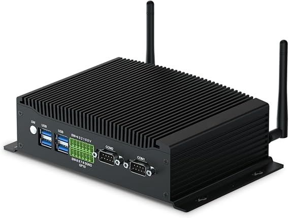 WEIDIAN Fanless PC Industrial Computer Core i7 10510U, Industrial PC 32GB RAM 1TB SSD, Mini Computer Win 11 Pro 2HD DP, GPIO, WiFi5 BT, 2x RS232/422/485, 6USB, 2LAN, RAID, Auto Power On