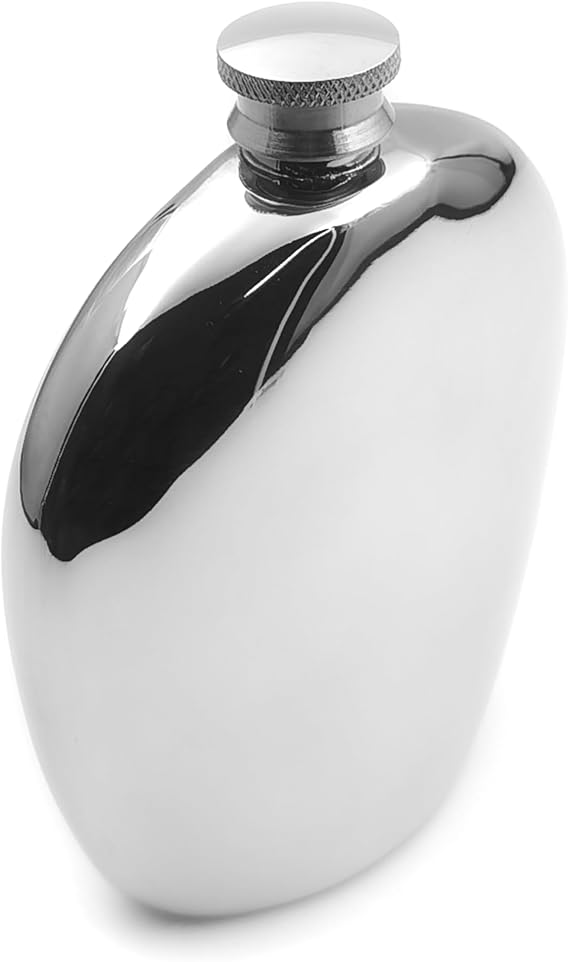 6oz Lightweight Hip Flask Mirror Finished, Silver