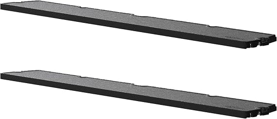 Suncast 2 Pack Horizontal/XL Vertical Shed Shelf Kit, Space Saving Shelving Wall Mount Outdoor Storage Structures, 50" W x 10.25" D x 1.25" H, Black