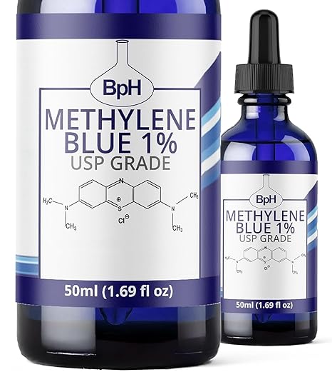Biopharm Methylene Blue 1% USP Grade, 50 mL (1.69 fl oz.), Made in USA, Trusted Brand for 48 Years, Glass Bottle, 3rd Party Tested
