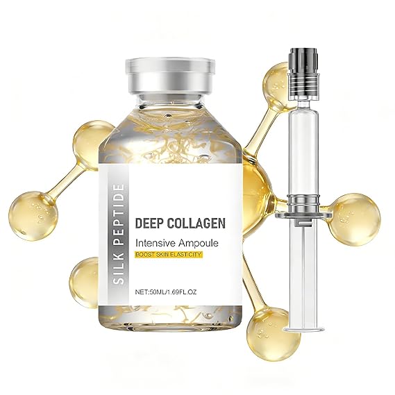 Silk Peptide Intensive Lifting Ampoule, Deep Collagen Face Lifting Serum, Tightening, Smoothing & Hydrating, Non-Greasy, 1 OZ