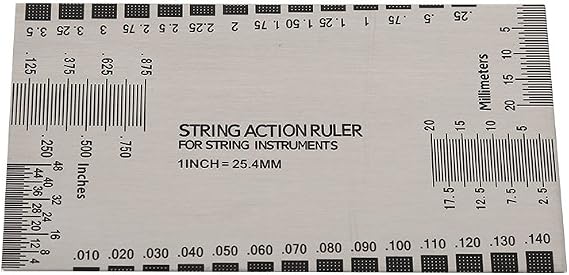 Bnineteenteam Guitar String Gauge Tool,Measurement Standard String Action Ruler Gauge with Fret Protectors Set for for Electric Guitar Acoustic Guitar Bass and Luthier Performance Accessory